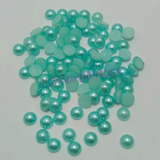 Meia Pérola Irisada na cor Tiffany -8mm- pct c/200 unid