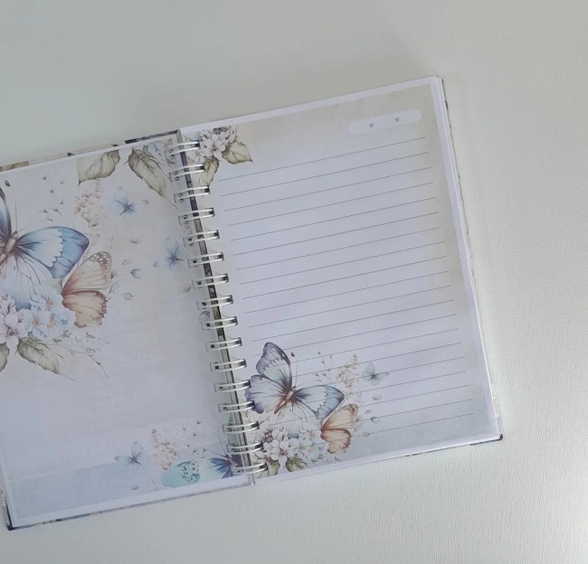 Caderno A5 Borboleta Vintage c/ 100 folhas