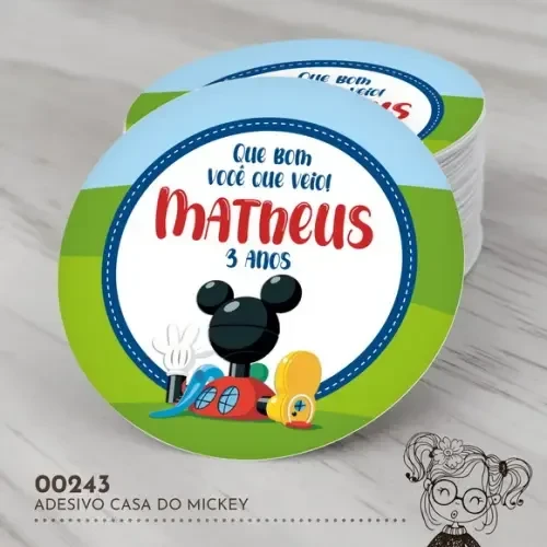 Adesivo Redondo Casa do Mickey - 00243