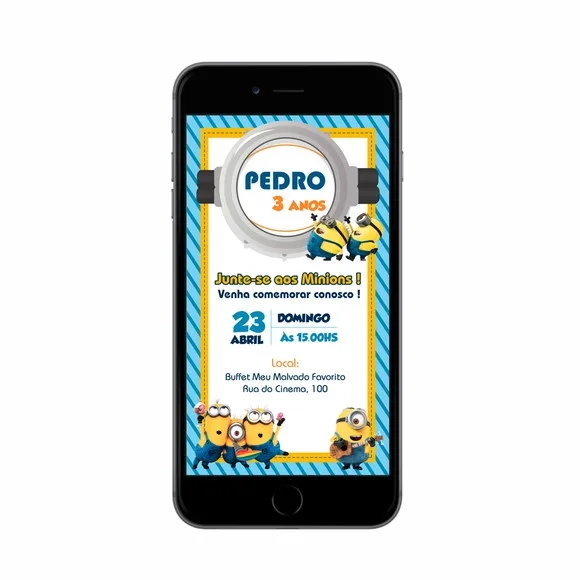 Convite Digital Whatsapp - Minions