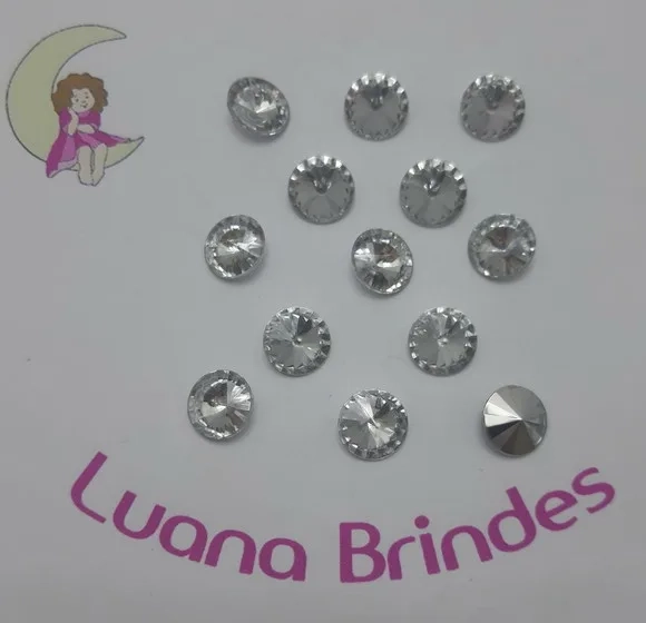 Chaton Redondo Pingo De Luz (strass)- 14mm - Pct Com 50 Unid