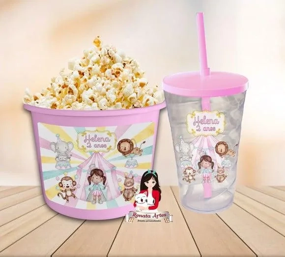 Kit Cinema Personalizado Circo Rosa