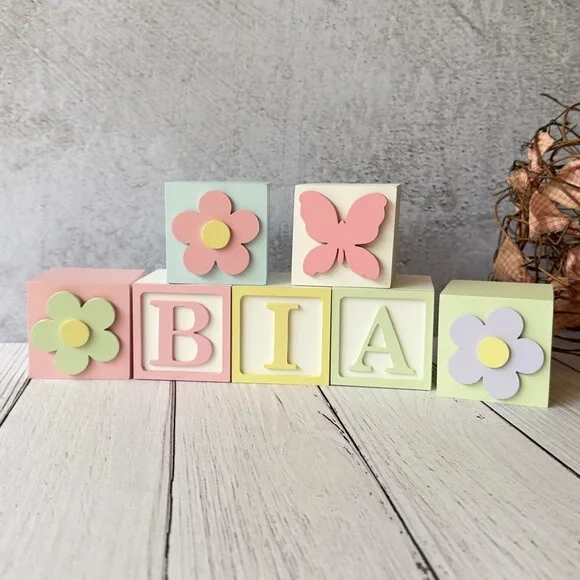 Tons Pastel Cubos 6x6cm Ts- Decoração Bebê