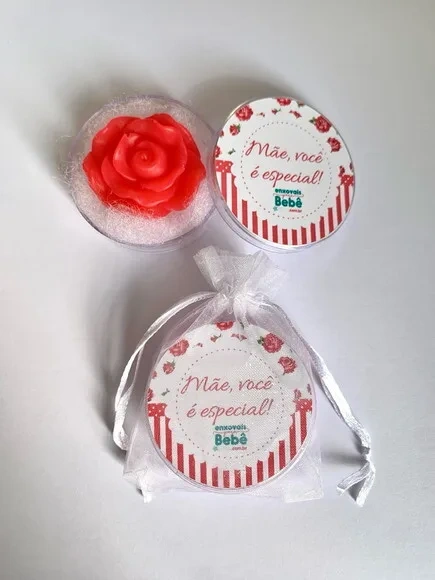 Dia Dia das Mães Sabonete na Latinha Rosa Vermelha