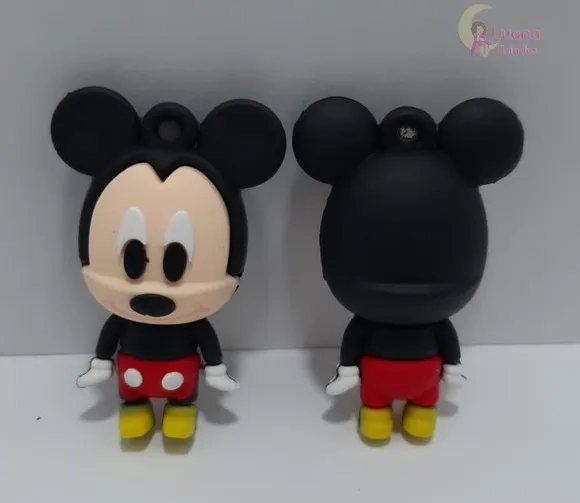 Pingente Mickey de Borracha - 4,6cm - Pct C/2 Unidades