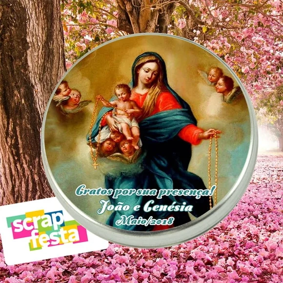 Latinhas Personalizadas Festa Igreja/Nossa Srª do Rosário