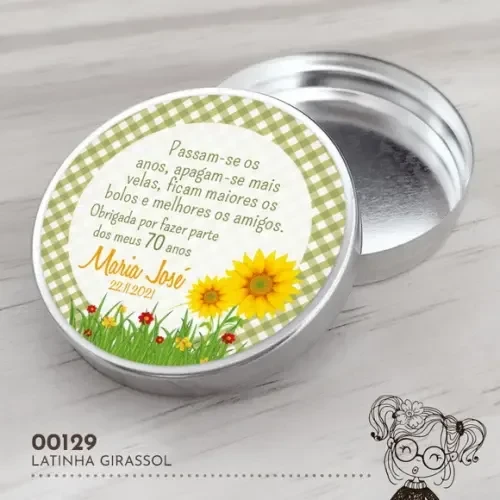 Latinha Adesivada Girassol - 00129
