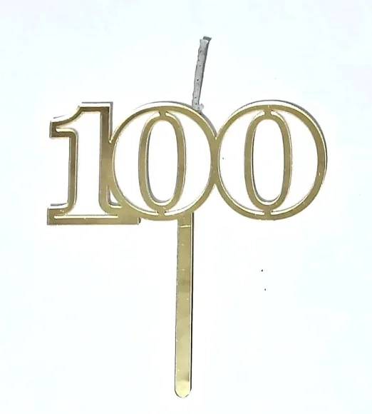 Velas 100 Anos de Acrilico Dourado com Pavio Magico - 1 Peça