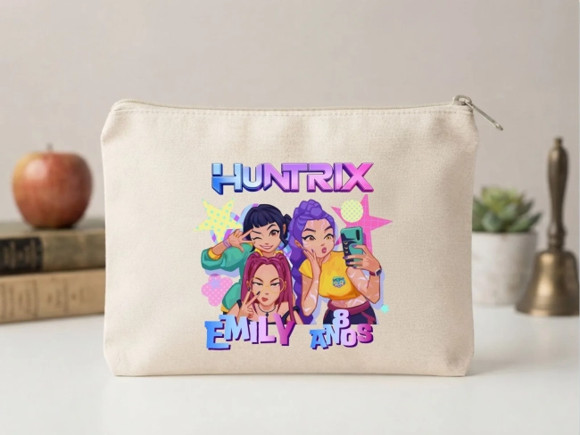 Lembrancinha Nécessaire Personalizada Algodão Cru 20x15 Estampa DTF Guerreiras Ka\