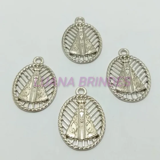 Medalha de Nossa Senhora Aparecida Prata de 3,6 cm