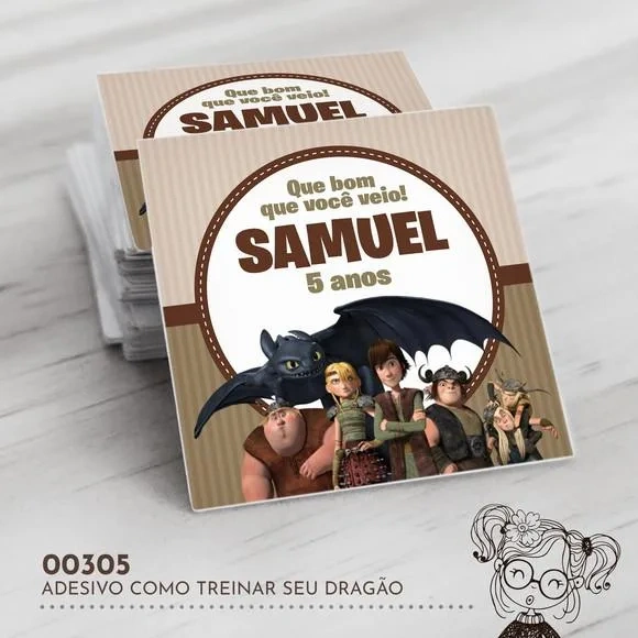 Adesivo Quadrado Como Treinar Seu Dragão - 00305