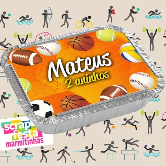 Marmitinha Personalizada Festa Esporte Bolas