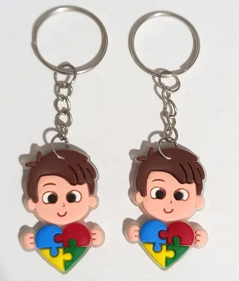 Chaveiro Menino Símbolo Autismo - 6 Unidade