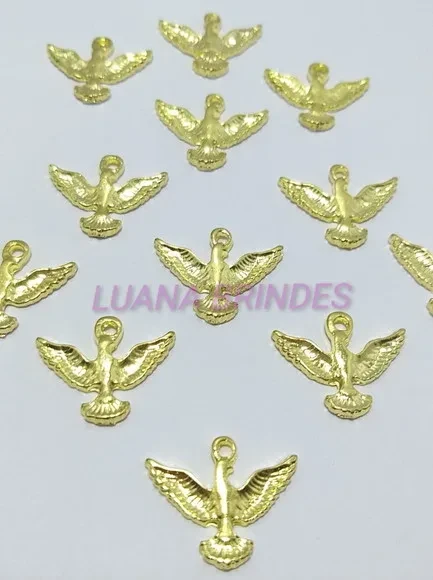 Pingente do Divino Espírito Santo Dourado de 1,7cm