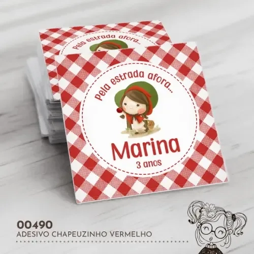 Adesivo Quadrado Chapeuzinho Vermelho - 00490