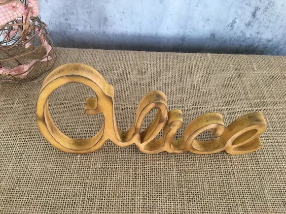 Letras Decorativas em MDF - Linha Cursiva - Rústica