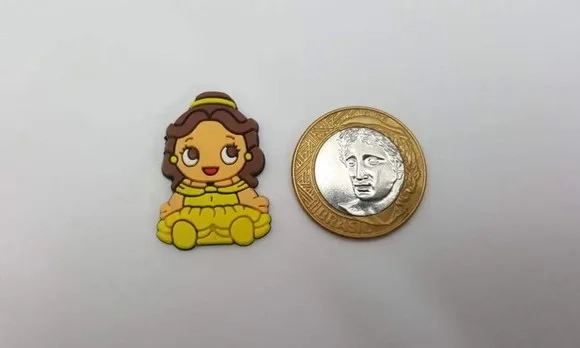 Aplique da Princesa Bela Baby Emborrachado de 3cm