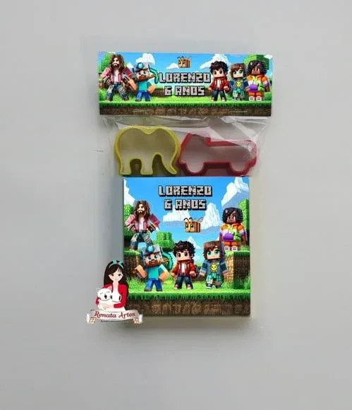 Massinha na Lapela com Forminhas Minecraft Filme