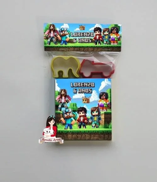 Massinha na Lapela com Forminhas Minecraft Filme