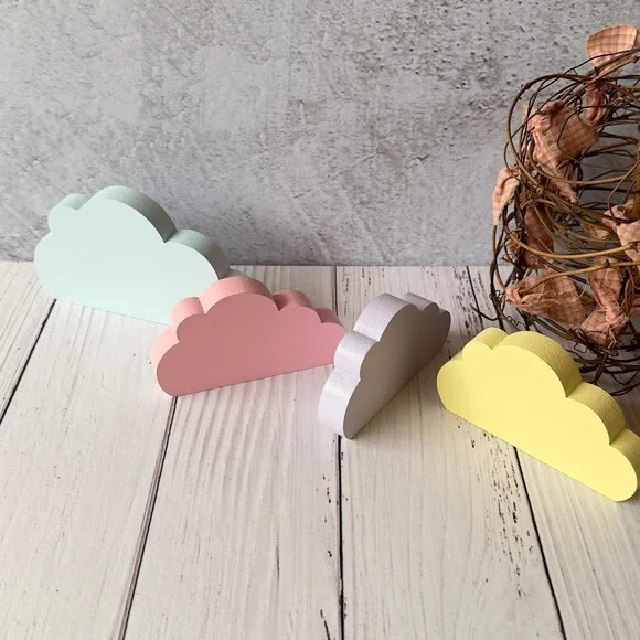 Nuvens Pastel - Decoração Bebê - Kit com 4