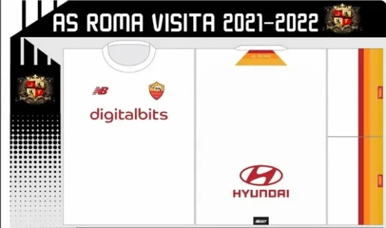 Vetor Da Camisa As Roma Visita 2021-2022