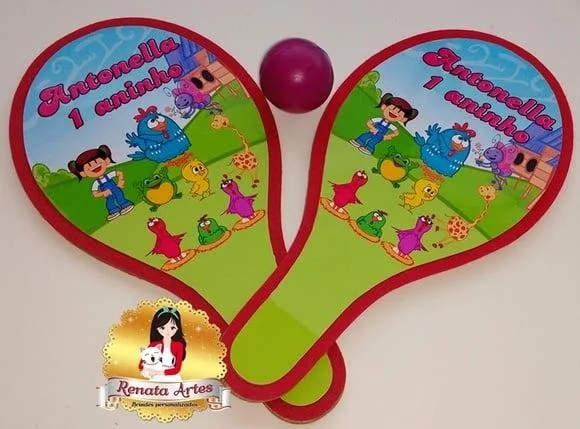 Raquetes de Ping Pong Tema Galinha Pintadinha