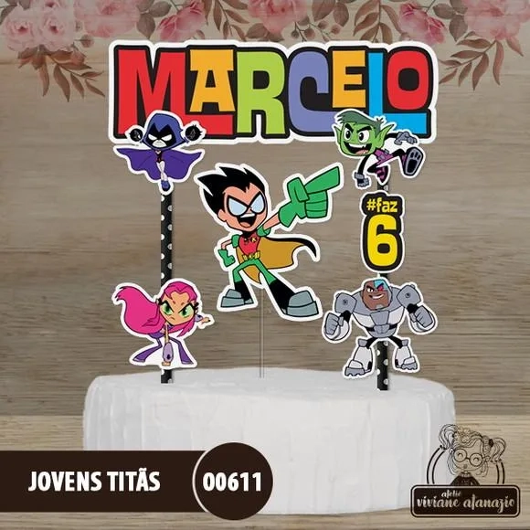 Topo de Bolo Jovens Titãs - 00611