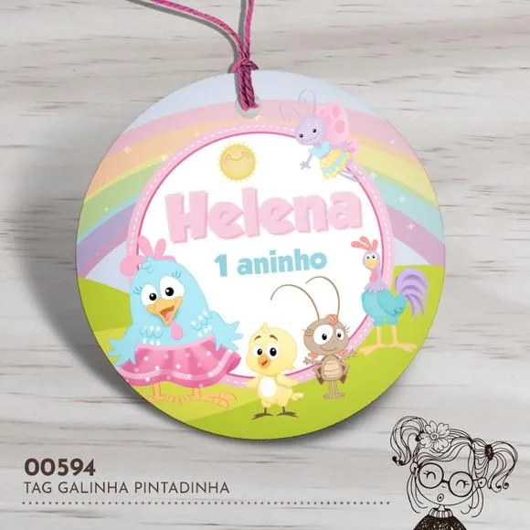 Tag Redonda Galinha Pintadinha - 00594