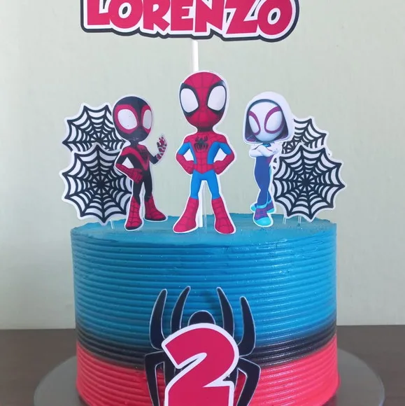 Topo de Bolo Homem Aranha e Amigos