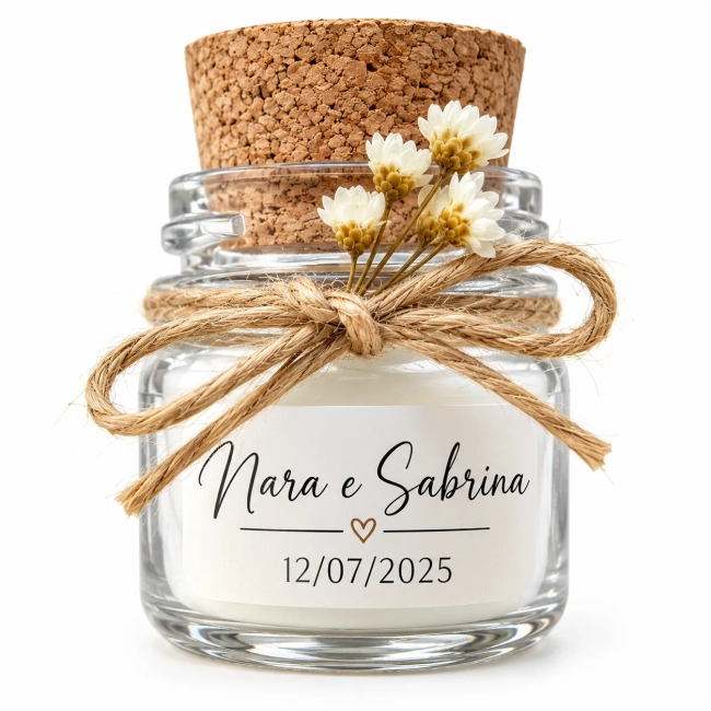 10 Vela Aromática Personalizada 40 ml – Lembrancinha de Casamento