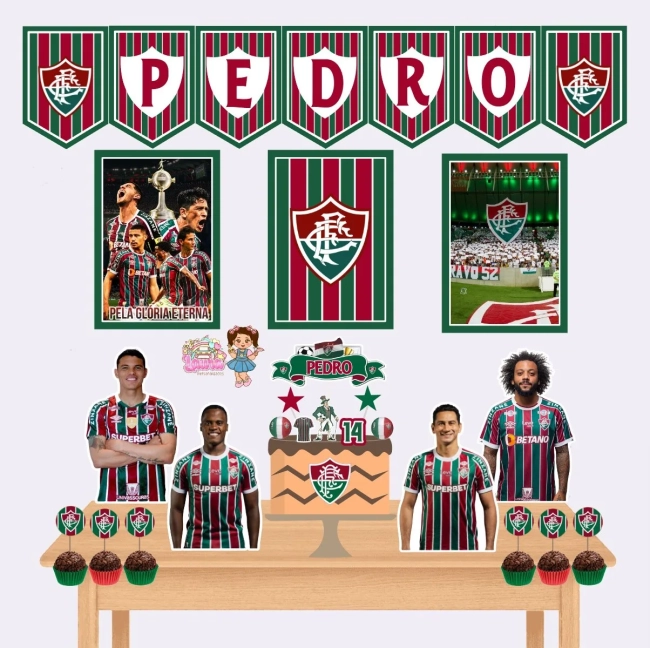 Kit Festa Só Um Bolinho FLUMINENSE - Decoração de Festa