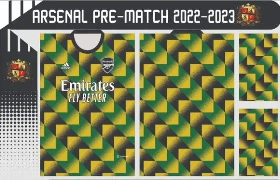 Vetor Camisa Do Arsenal Pré-jogo 2022-2023