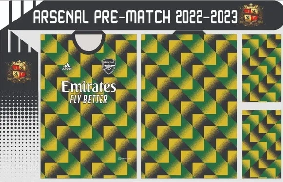 Vetor Camisa Do Arsenal Pré-jogo 2022-2023