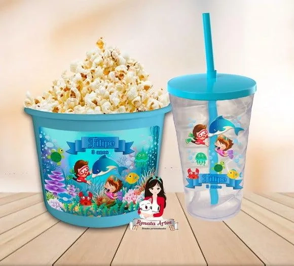 Kit Cinema Personalizado Fundo do Mar