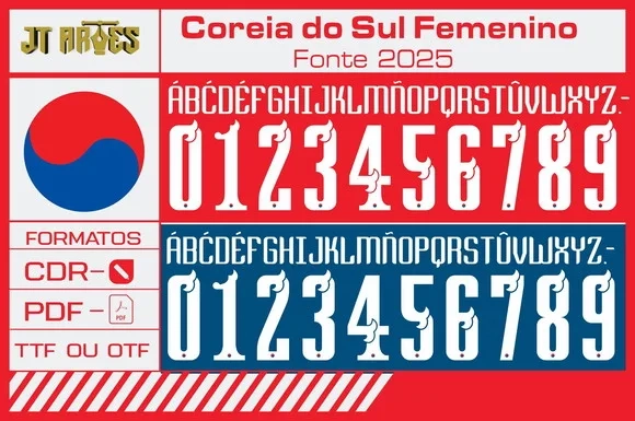 Coreia do Sul Femenino 2025 Fonte Coreia do Sul Femenino 202