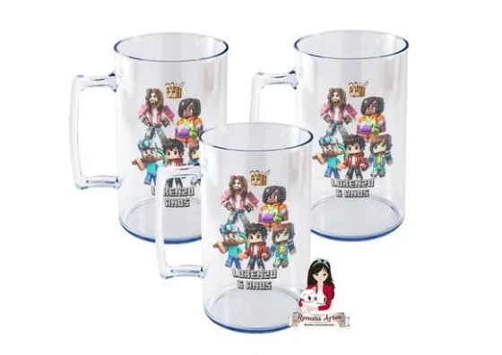 Caneca Acrílica 500ml Minecraft Filme