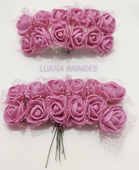 Buquês Flores de EVA Rosa 2 Unidades com 12 Flores Cada