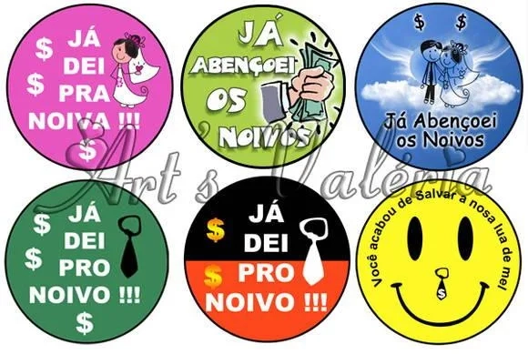 Adesivo Divertido p/ Casamento - Preço Unitário