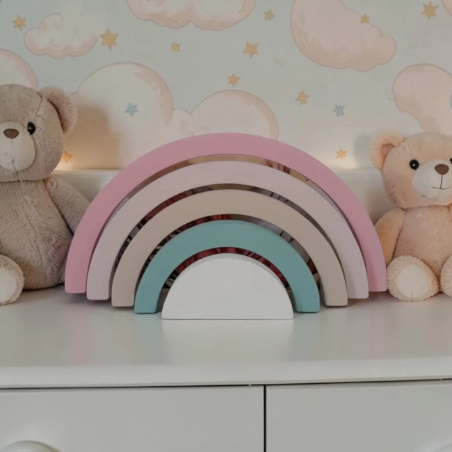 Arco iris de mdf decorativo/ Enfeite de festa, decoração pra quarto de bebe.