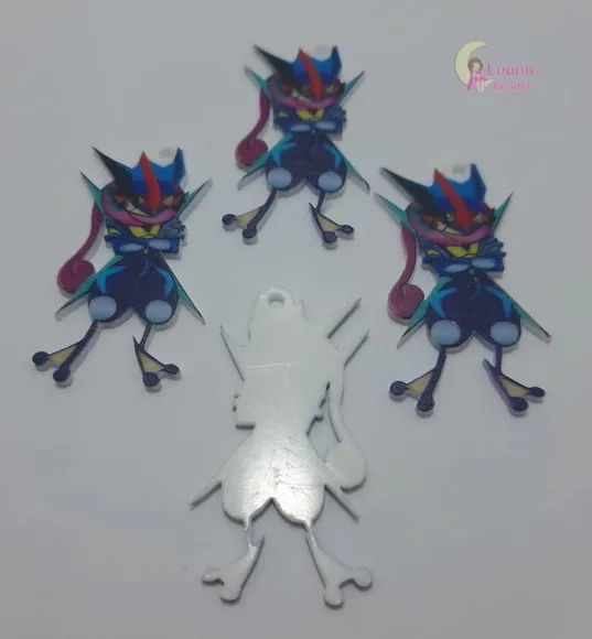 Pingente Pokémon Greninja de acrílico U.V Pct 3 unid