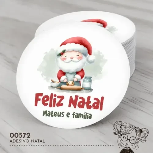 Adesivo Redondo Natal - 00572