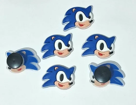 Pins para Crocs Sonic 2cm Emborrachado 6 Unidades