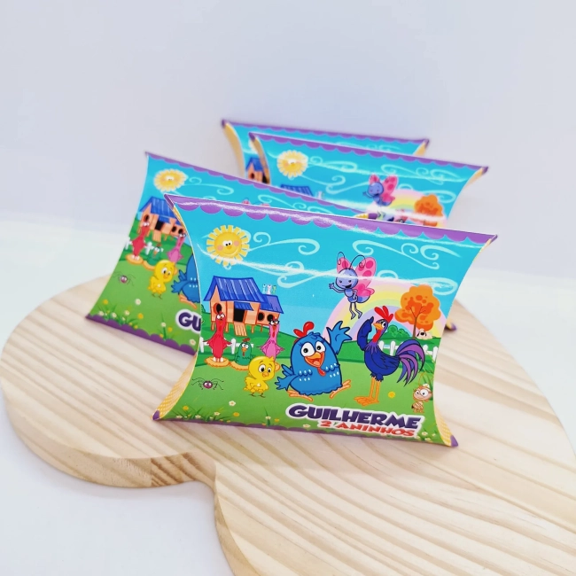 PEGUE E MONTE - Kit Festa GALINHA PlNTADlNHA - Decoração de Festa - Caixinhas Personalizadas