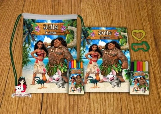Kit Passatempo Personalizado na Mochila Moana