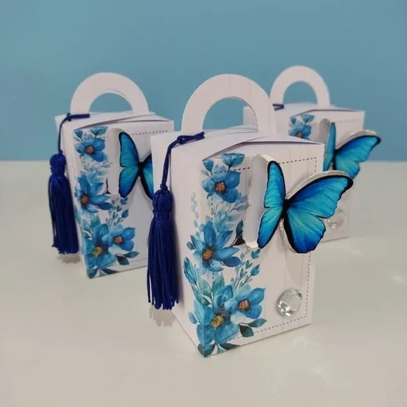 Kit 60 Lembrancinhas - Borboleta Azul