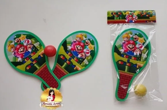 Raquetes de Ping Pong Tema Irmãos Mario