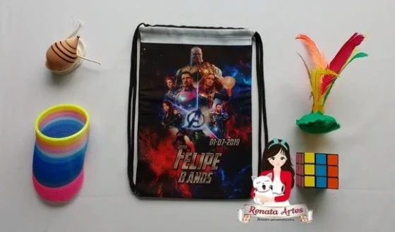Mochila Brinquedos Retrô Tema Vingadores Ultimato