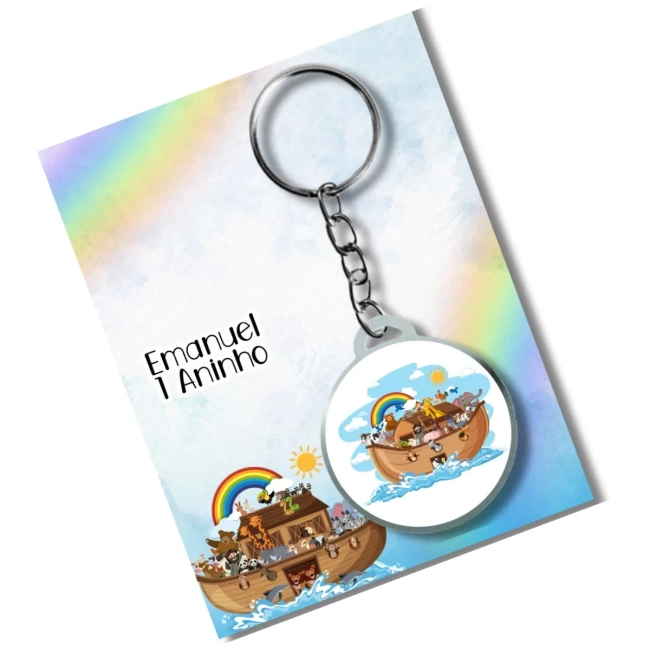 Chaveiro Arca de nóe+ card e eembalagem * adesivado