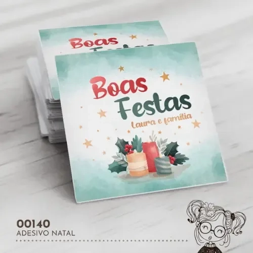 Adesivo Quadrado Natal - 00140