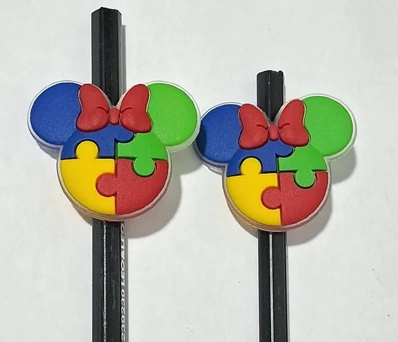 Lápis C/ponteira Minnie Símbolo Autismo - 6 Unidades
